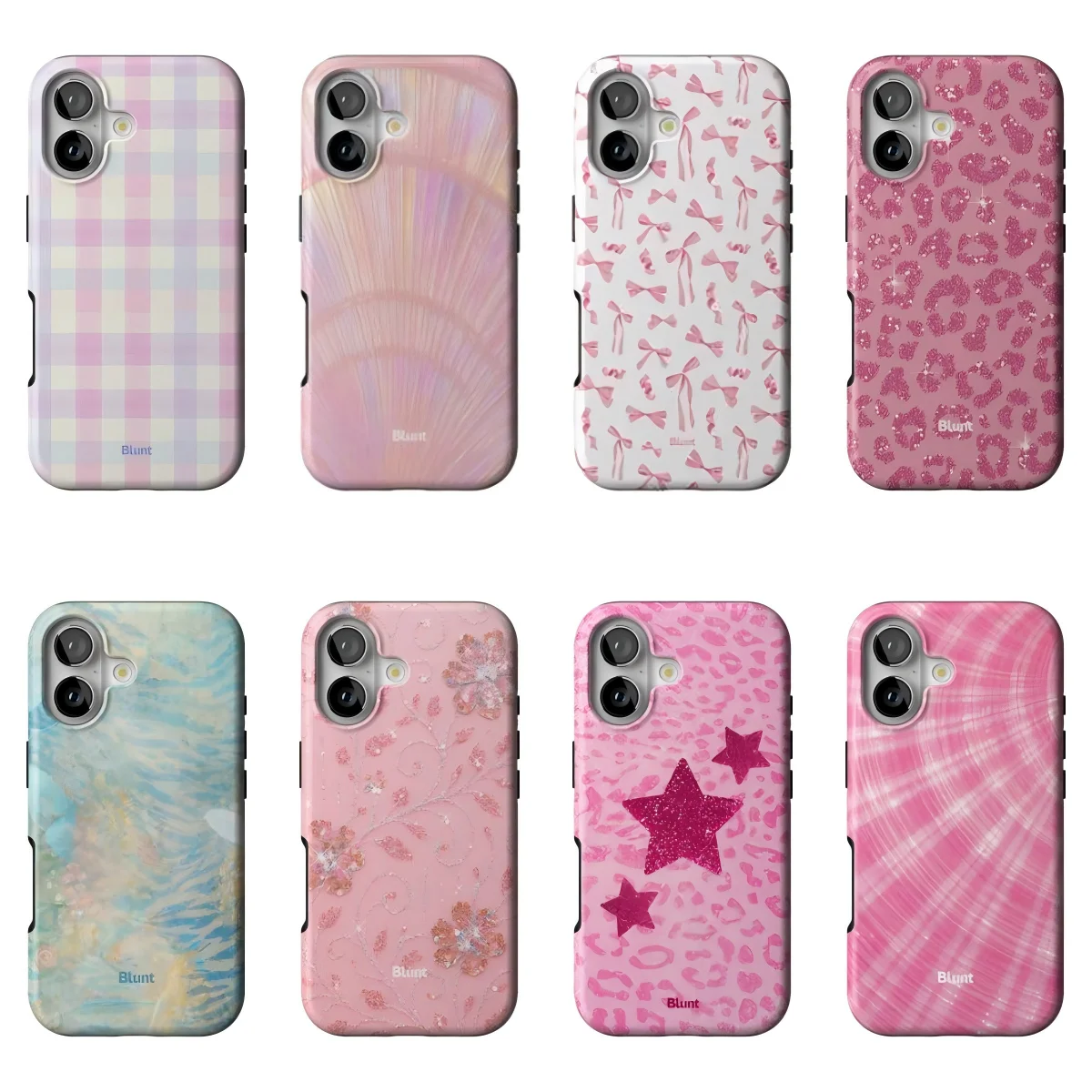 Blunts Y2K Pink Leopard Stars Phone Case for Samsung Galaxy S20 S23 S24 S25 S26 FE Plus Ultra Edge 4G5G Luxury Double-layer Back
