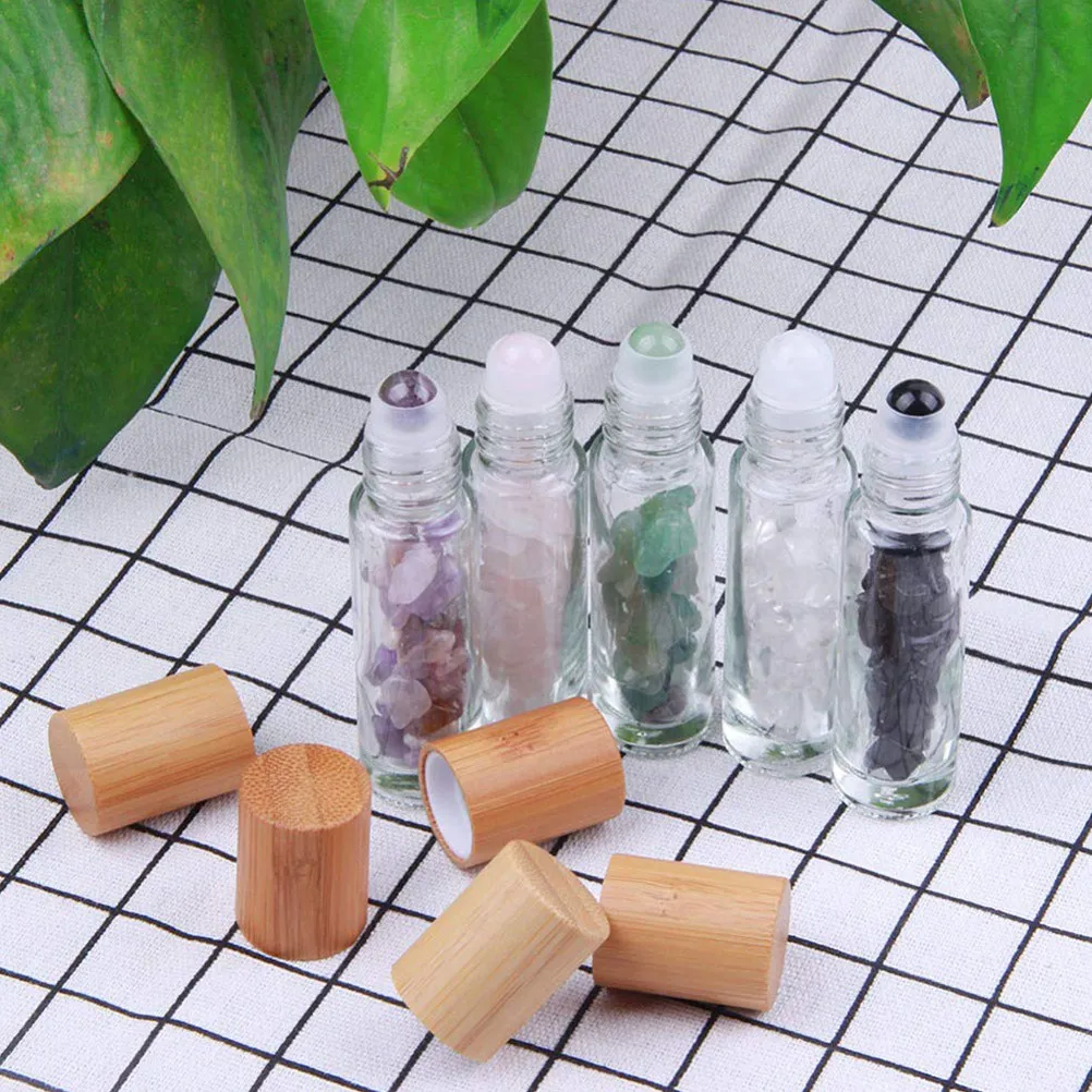 

3Pcs Roll-on Bottles Essential Oil Containers with Wooden Lids Leakproof Travel Size DIY Perfume Aromatherapy