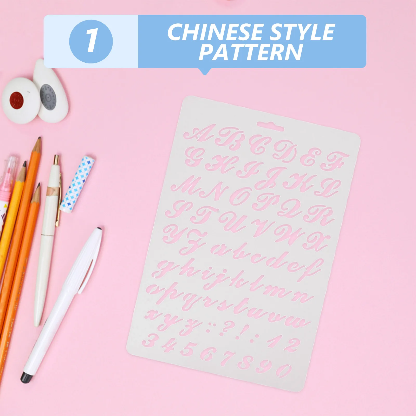6Pcs Alphabet Stencils Educational Creative Reusable Plastic Stencils for Painting on Canvas Wood Walls Graffiti Art Drawing