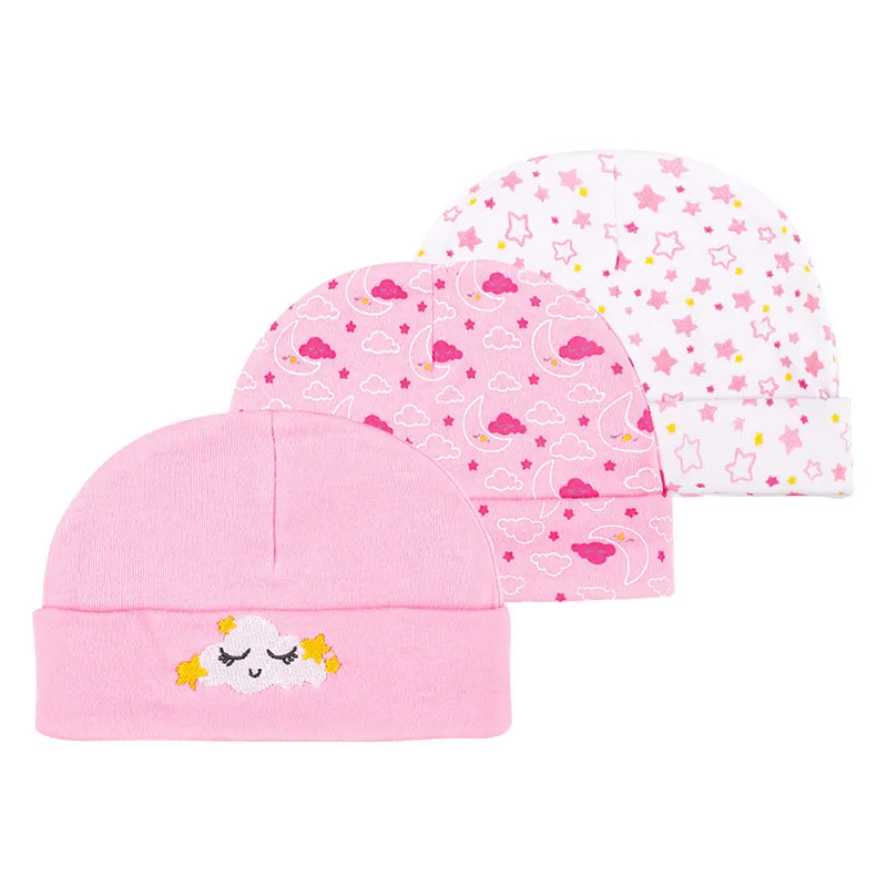 

Fetchmous 3Pcs/lot Four Seasons Unisex Cartoon Newborn Hat Baby Boys and Girls 0-6 Months Cotton Hat All-match Cute and Warm