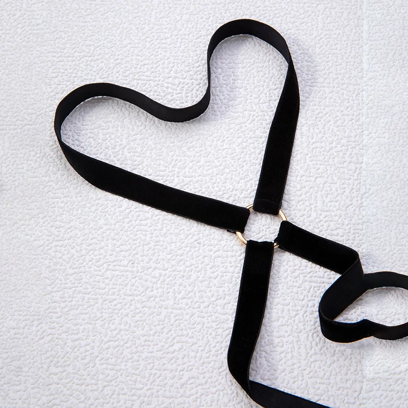 شريط مطاطي قوطي عتيق للنساء ، صليب فخذ أسود الساق ، حزام رباط قابل للتعديل ، جسم متعدد الاستخدامات ، مجوهرات Y2K للشاطئ #6