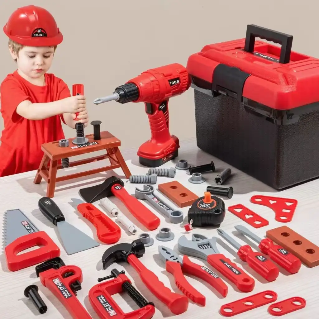 Kids Toolbox Kit Educational Toys Simulation Repair Tools Toys Drill Plastic Game Learning Engineering Puzzle Toys Gifts For Boy