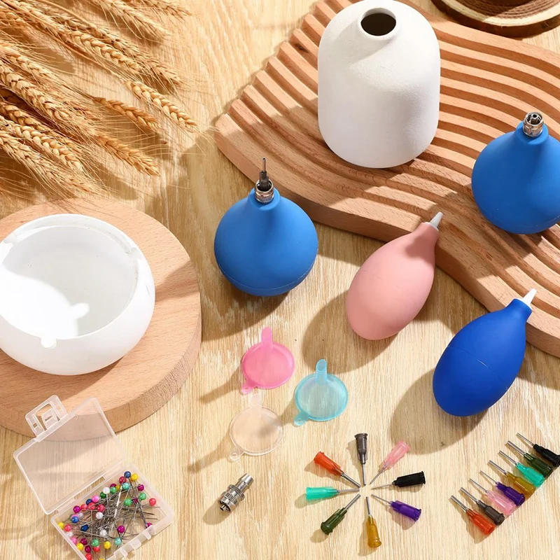 Applicatore di precisione in ceramica per set di utensili in argilla, flacone da spremere in smalto ceramico con guida scorrevole in 4 pezzi