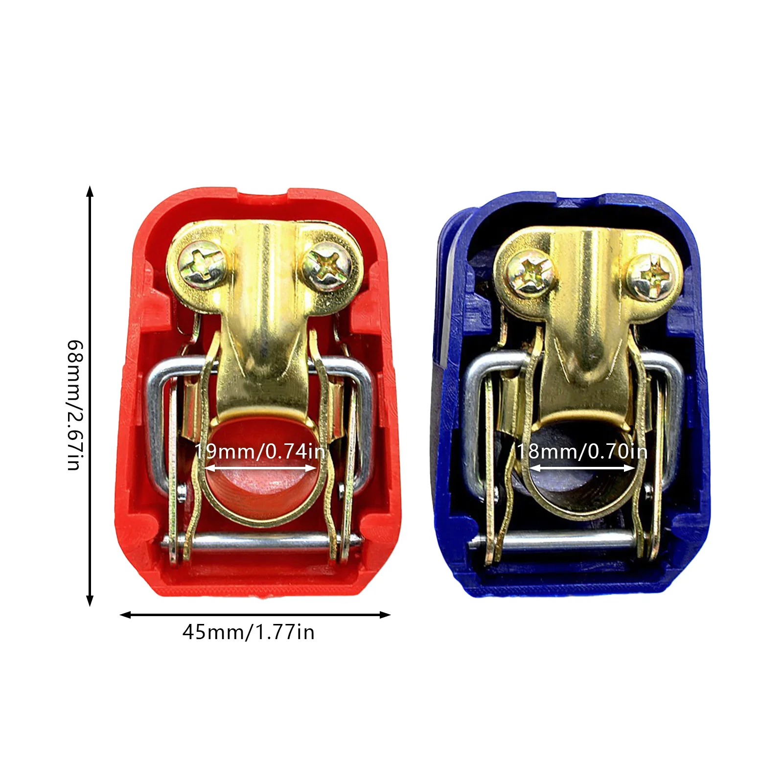 2PCS Automotive Car Boat Truck Battery Terminal Clamp Pile Alloy Head Connector Clip Aluminum-magnesium Terminal Battery