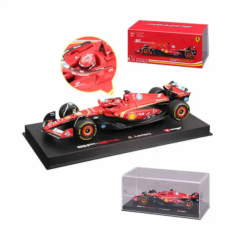 Bburago 1:43 Ferrari SF24 F1 Car Model 2024 Season 16# Leclerc 55# Sainz Alloy Luxury Vehicle Diecast Formula Racing Toy Gift