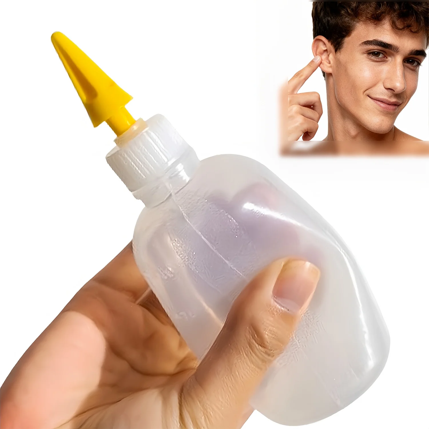 Manual Ear Cleaning Kit, Includes 3 5-Hole Ear Cleaning Tips, Paired with 3 Squeeze Bottles of Different Capacities (30Ml/50Ml/100Ml), Can Be Operated with One Hand, Is Soft and Does Not Harm the Ear Canal, 5-Hole Water Outlet for All-Round Cleaning, Manual Ear Cleaning Kit, Removes Earwax and Cerumen, Safe and Effective Cleaning Kit