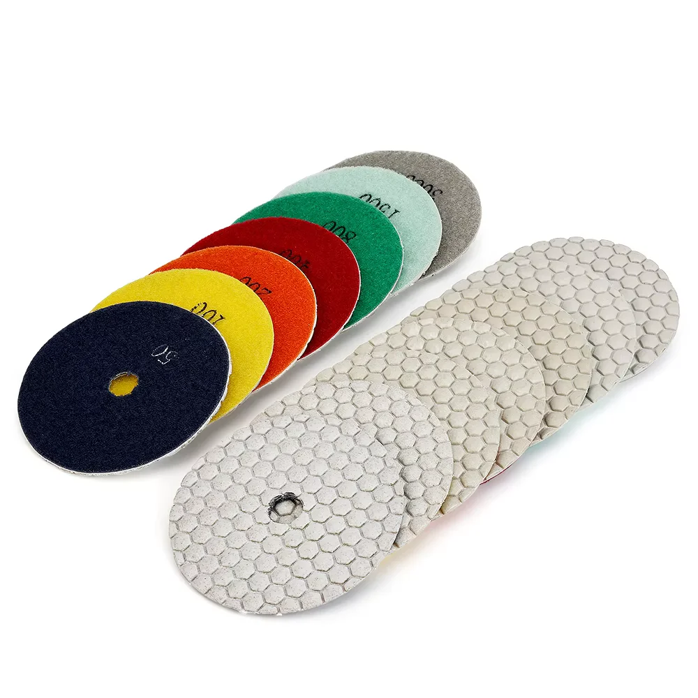 

4 "/100 мм алмазная полировальная подушечка для сухого использования, острый гибкий шлифовальный диск, смоляная связка для гранита, мрамора, камня, шлифовальный абразив