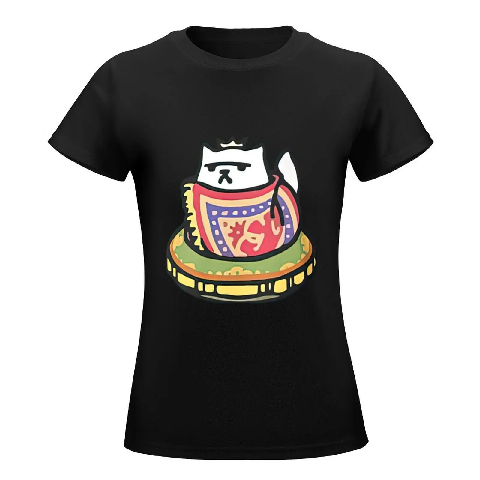 Neko Atsume by jjdough T-Shirt female anime clothes korean Women's clothes