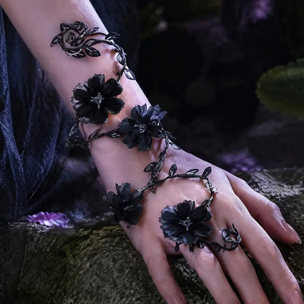 Floral Arm Band Fairy Floral Arm Wrap Bracelet Woodland Elf Flower Wrist Cuff Forest Nature Costume Accessories for Halloween