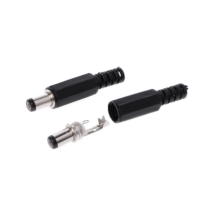 573A 5 piezas 5,5 mm x 2,1 mm macho para conector clavija alimentación + 5 piezas tornillo bloqueo Pan