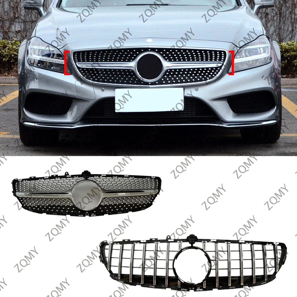 Car Front Bumper Grille Centre Panel Styling Upper Grill For Mercedes Benz CLS Class W218 2015-2018 CLS260 CLS300 CLS320 CLS350+