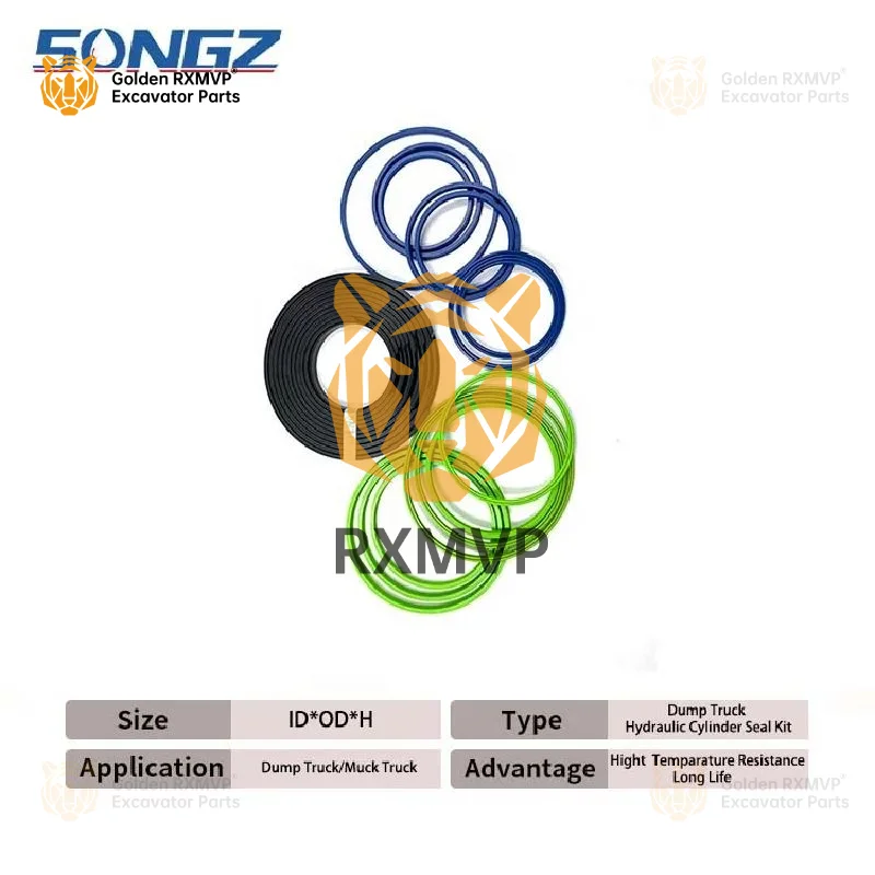 For High Structure Hydraulic Dumper Lorry Cylinder Repair Kit Hyva Dump Truck Seal Kit Excavator