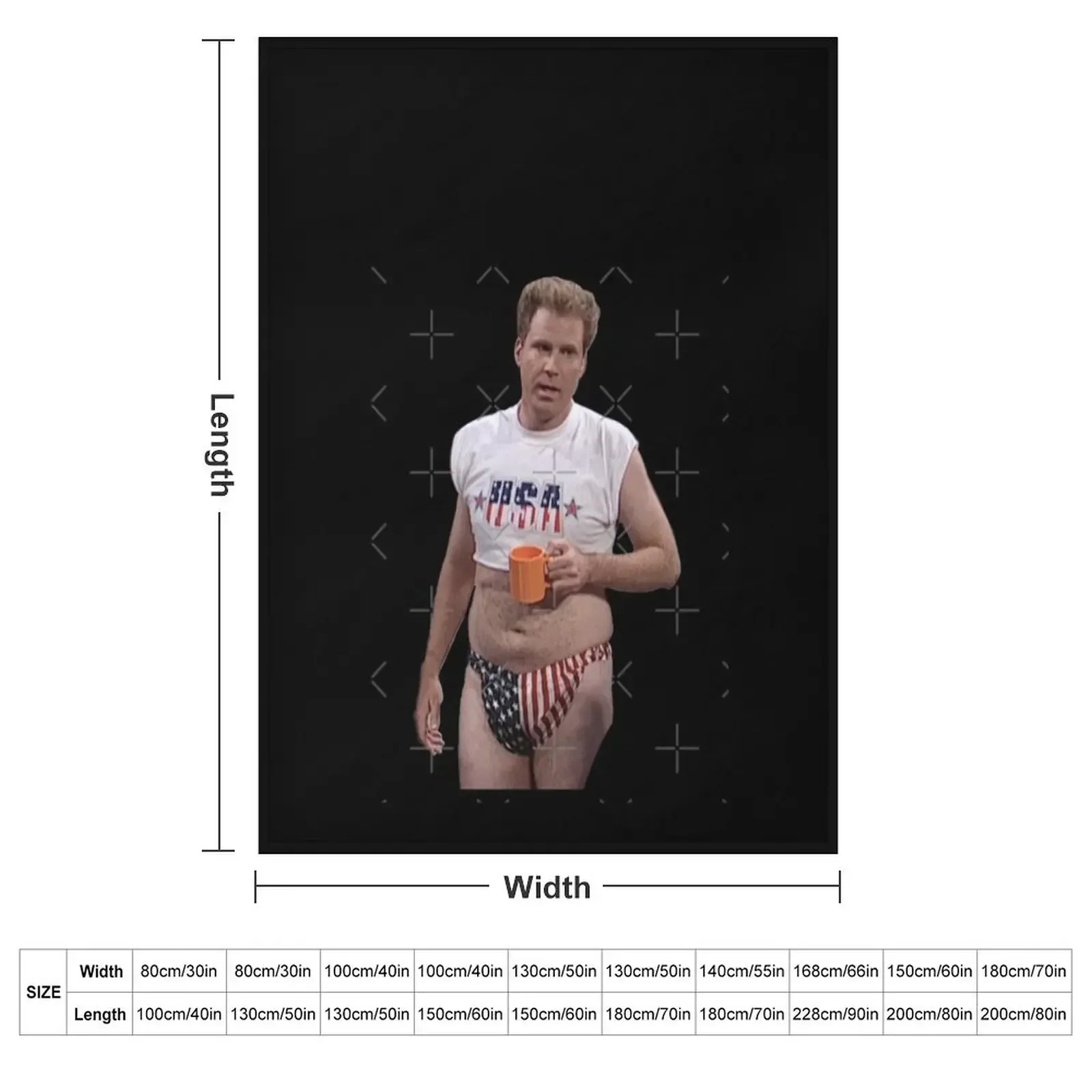 Will Ferrell - 4th of July - SNL Classic Throw Blanket Plush Summer Plaid on the sofa Comforter Thin Blankets