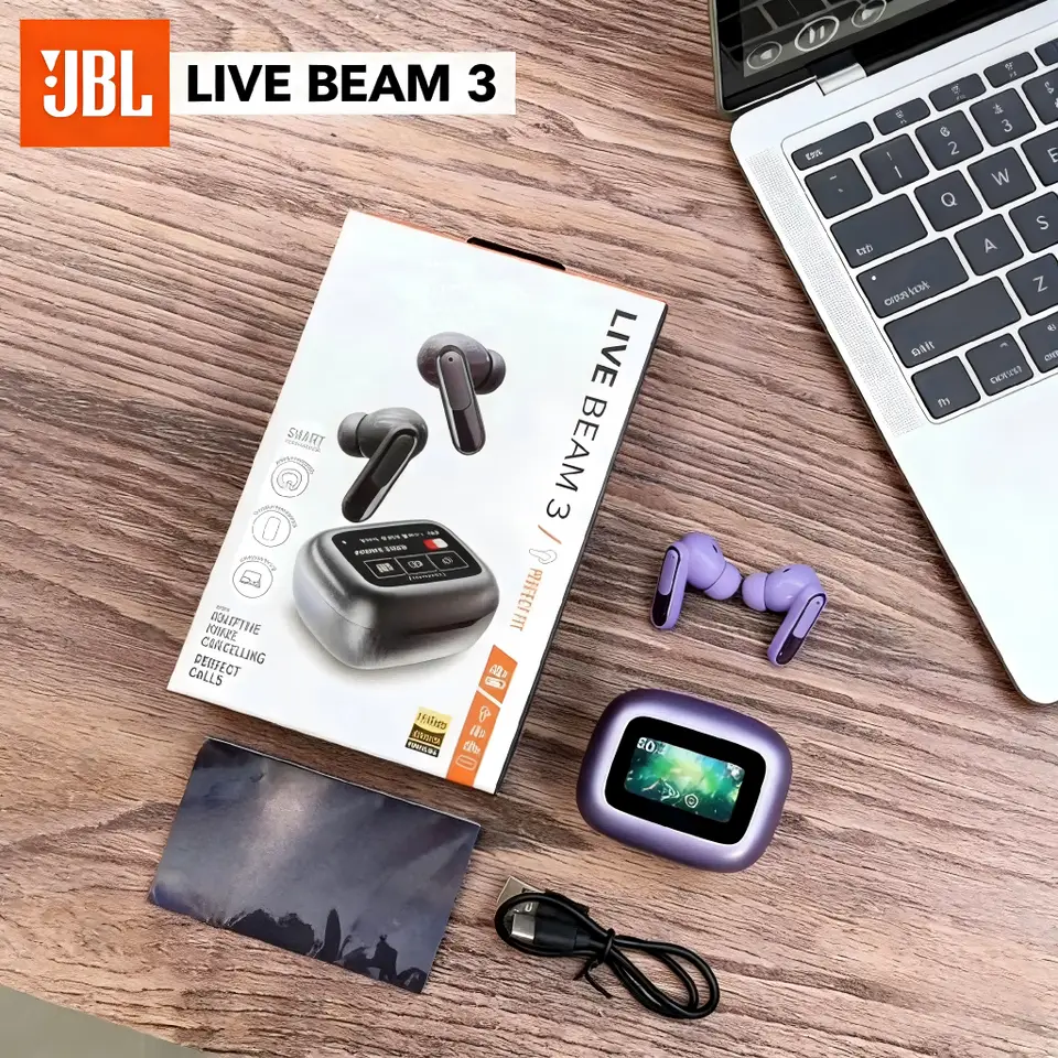 سماعات أذن بلوتوث لاسلكية حقيقية JBL Live Beam 3 - إلغاء الضوضاء، سماعات أذن مغلقة، تواصل مثالي، مقاومة للماء - 3