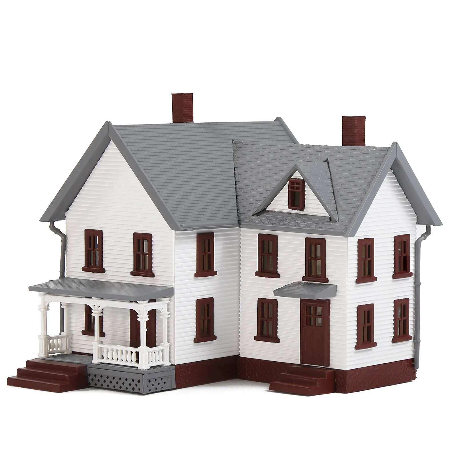 

Evemodel N Масштаб 1:160 Встроенная белая модель Dwelling House Kit Двухэтажный комплект с крыльцом JZN5886P