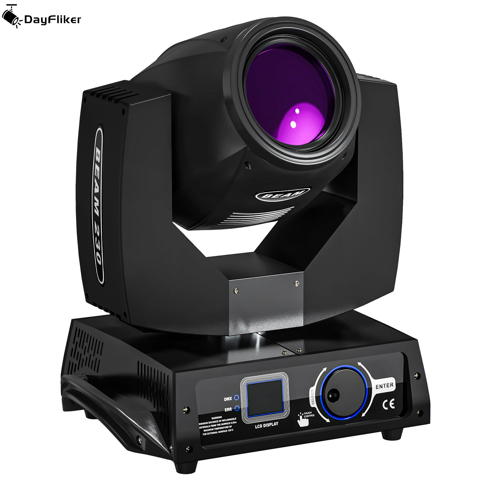 

DayFlicker 230W High Brightness Beam Light RGBW Gobo Rotating Light with Flycase DMX Moving Head Lighting for DJ Disco Party