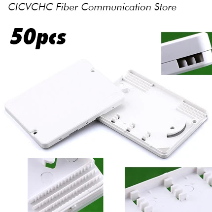 50pcs Three Core Fiber Drop Cable Fusion Protection Square Box FTTH Box