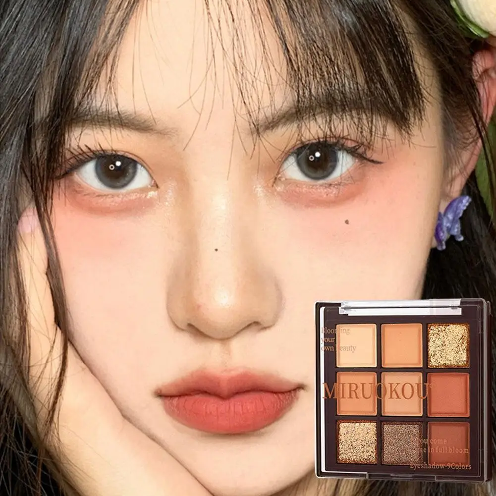 Paleta de sombra de ojos de Chocolate de 9 colores brillo mate coreano largo encantador ojos hacer paleta sombra de ojos paleta duradera Cosm D8d6