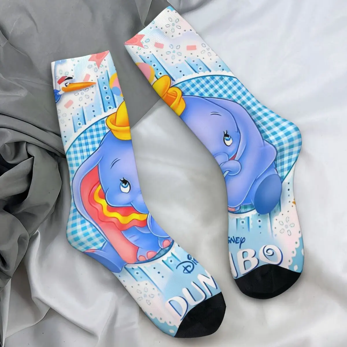 Herrensocken MINISO Dumbo Strümpfe Herbst Gothic Warme weiche Socken Bedruckte rutschfeste Laufsocken