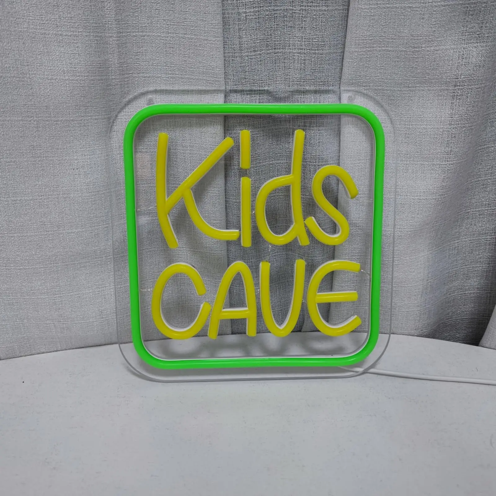 Kis Cave LED Neon - Clear Acrylic Design, USB Powered Dimmable LED Neon, Men's Cave, Game Room, Party Wall Art