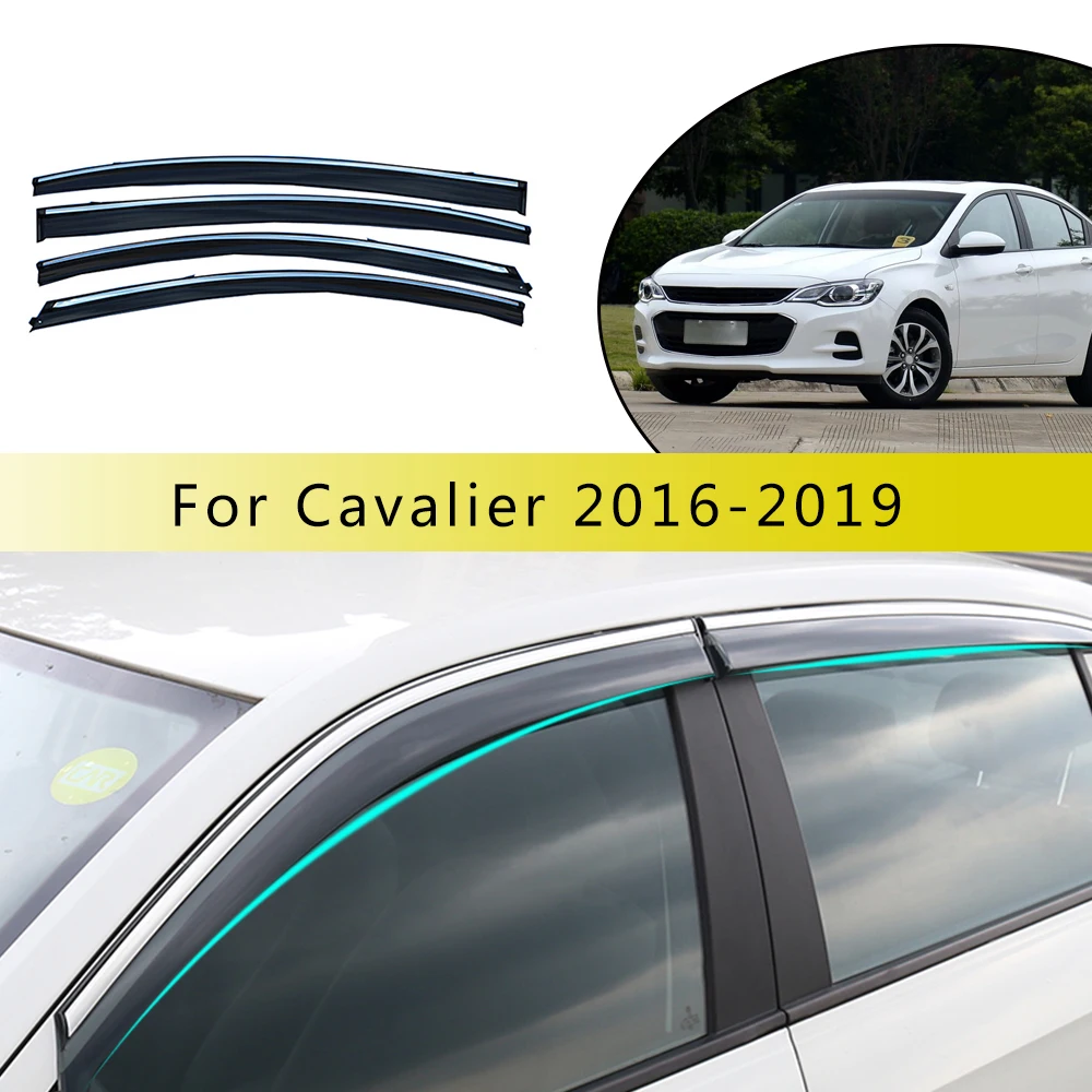 For Chevrolet CAVALIER 2016-2019 Window Weather Shield Deflector Guard  Awnings Car Styling Auto Accessories Sun Rain Visor