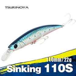TSURINOYA NEW COLOR Sinking Minnow 110S DW77 110mm 22g Long Casting Fishing Lure Large Trout Seabass Sea Fishing Hard bait