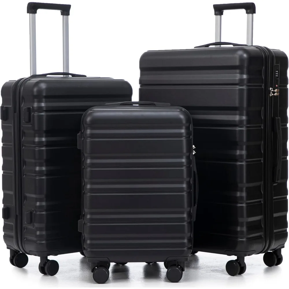 

ABS Hardshell Luggage Set with TSA Lock – 20" 24" 28" Carry On Checked Suitcases | Travel Spinner Wheels for Airplane Trip