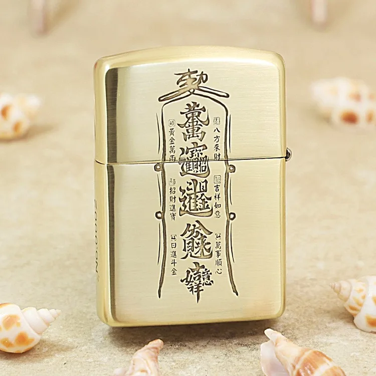 Genuine Zippo making money oil lighter copper windproof cigarette Kerosene lighters Gift with anti-counterfeiting code