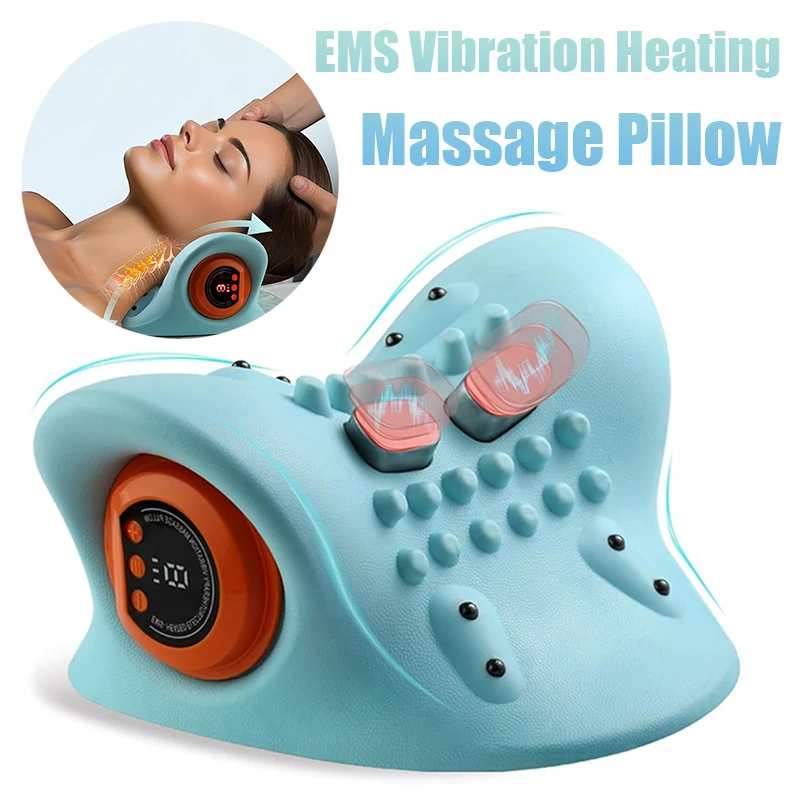 

New Electric Neck Point Cervical Massager Pillow Heated Stretcher Pain Relief Orthopedic Cervical Traction Orthopedic Device