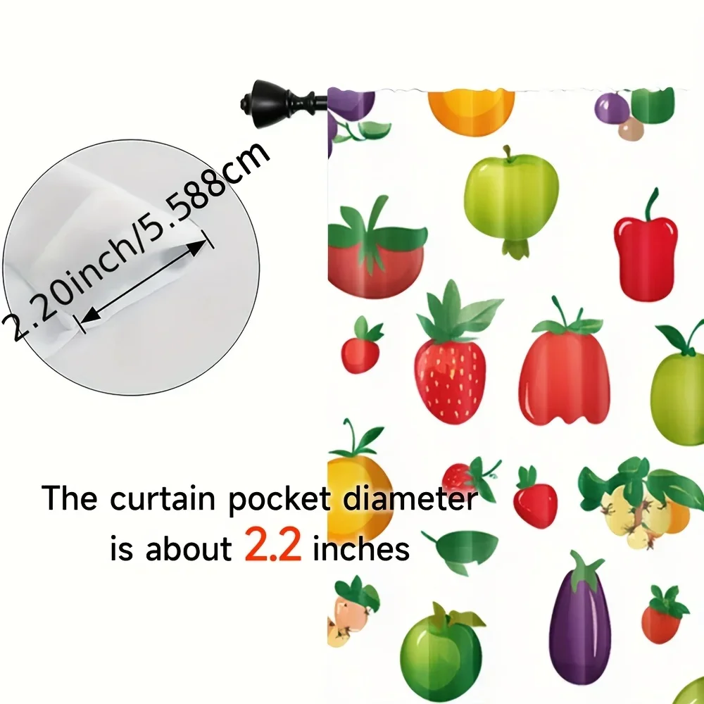 Fruit and vegetable patterns Print Drapes Room Darkening Window Curtains for Home Decor,Rod Pocket Blackout Curtains Bedroom
