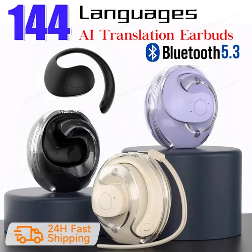 Imagen 2 del producto Auriculares inalámbricos BT 144 idiomas con traducción de idiomas en tiempo Real AI, traductor de auriculares para colgar en la oreja para viajes y negocios