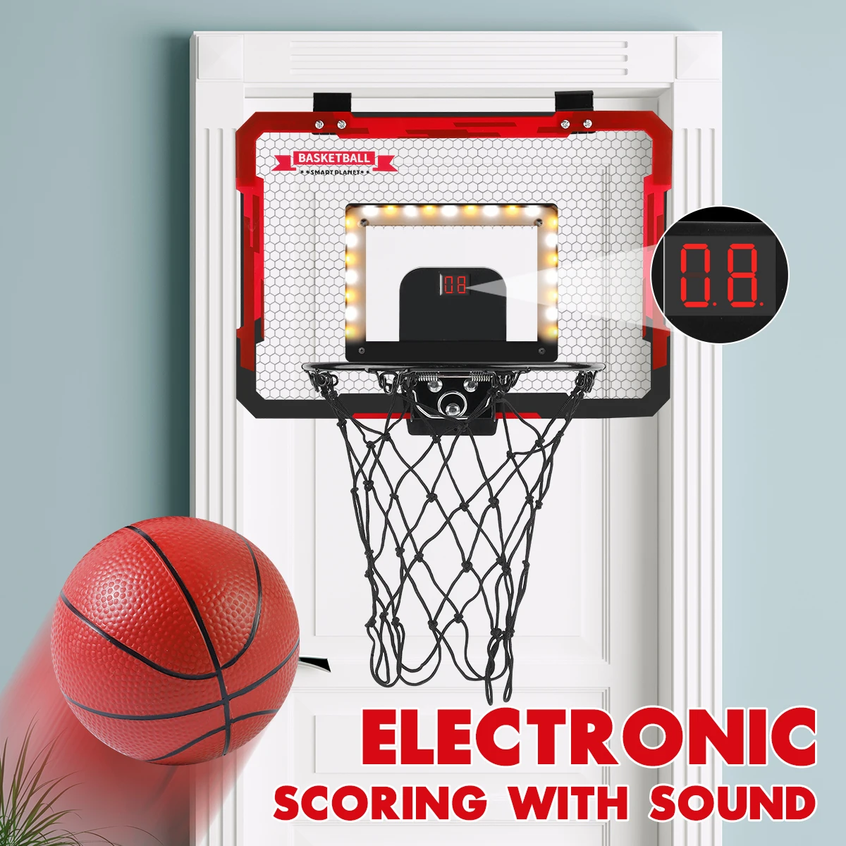Indoor-Basketballkorb für Kinder, Dunkbarer Mini-Basketballkorb für die Tür, Geschenkspielzeug für Jugendliche, Halloween-/Weihnachts-/Erntedankfest-Geschenke – Detail 7