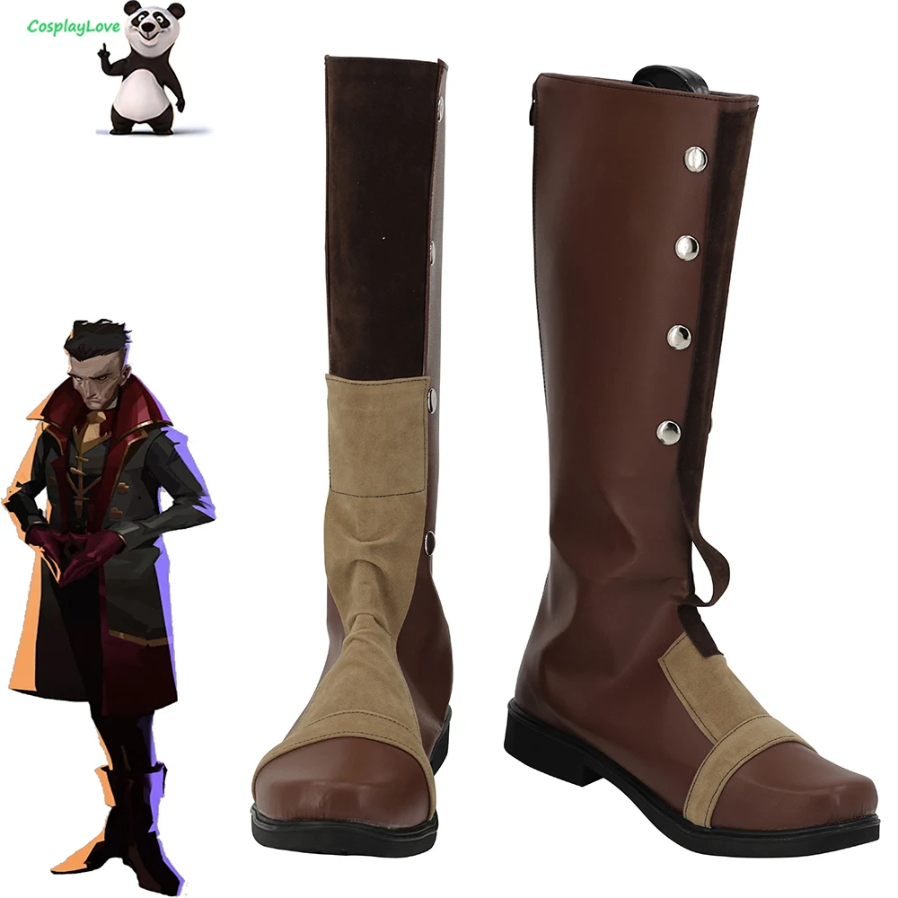 

КосплейLove LOL Game Silco ‌ Arcane Brown Косплей Туфли Длинные кожаные сапоги на заказ для Хэллоуина и Рождества