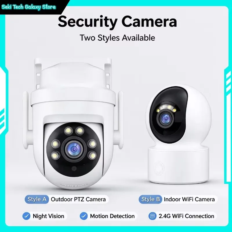 Security Camera PTZ Outdoor Indoor 360 Degree Motion Detection Two Way Audio Night Vision Wireless IP Camera Home Surveillance