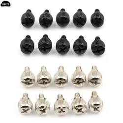 10pcs Computer Case Screws Black Or Nickel Computer Case Screw Hand Tighten Thumb Screw Overall Size 14 x 9mm