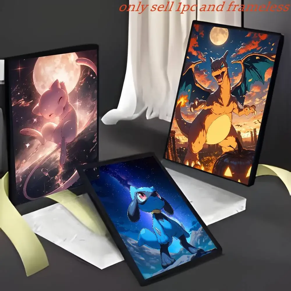 Pokemon Peripherals Charmander Pikachu Eevee Anime Canvas Painting Poster