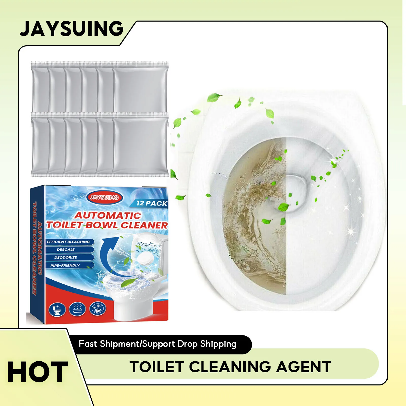 Toilet Bowl Deodorization Tablet Yellow Dirt Clean Sterilization Odor Deodorizing Bathroom Descaling Remove Urine Stain Cleaner