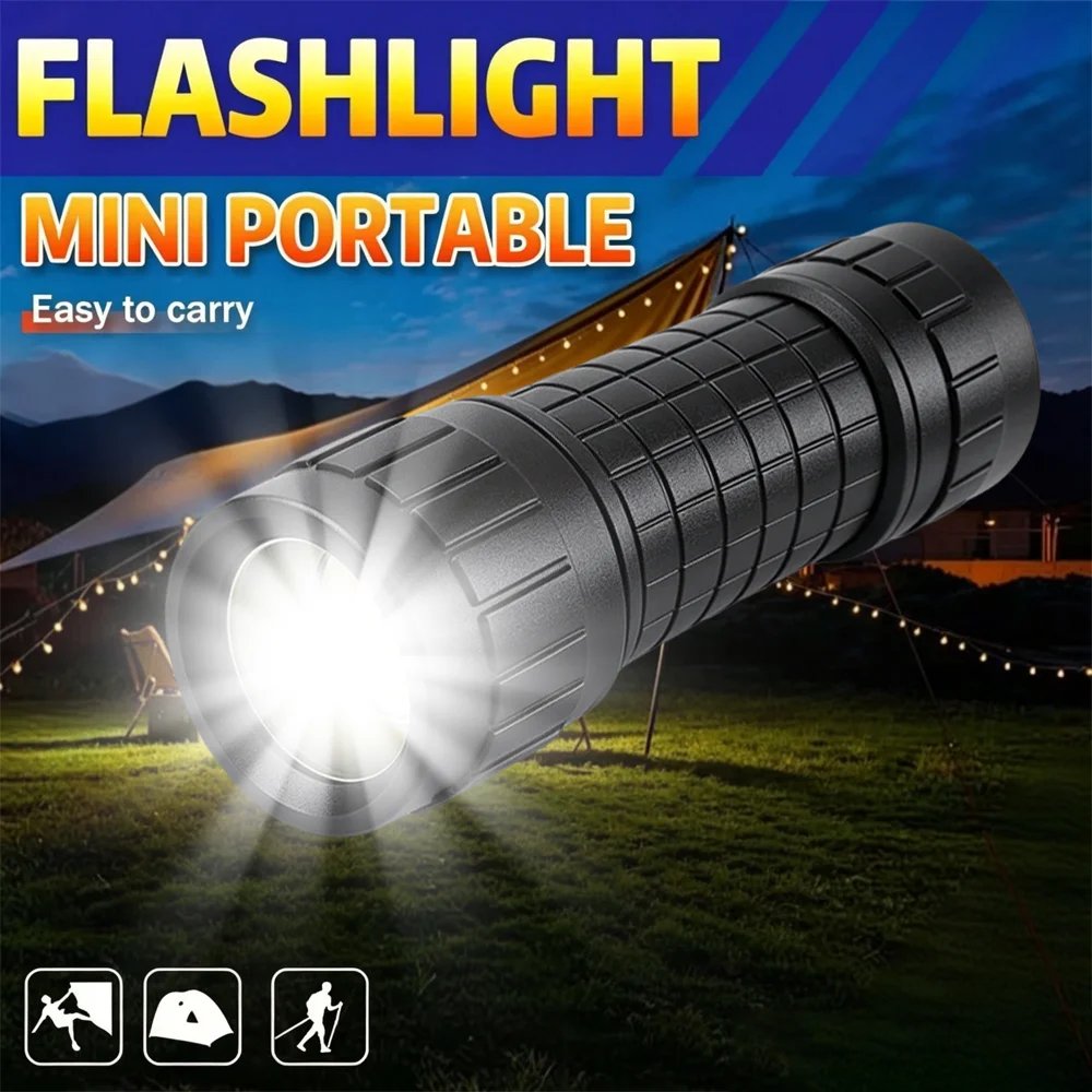Mini COB Flashlight Portable Outdoor Torch Fixed Focus Single-stage Flashlight Use 18650 Battery Emergency Working Mini Lantern