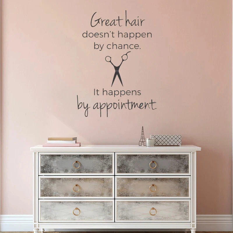 Great Hair Quote Wall Art Sticker Hairdress Style Window Poster Hair Salon Decor Hair Styling Scissors Vinyl Wall Murals