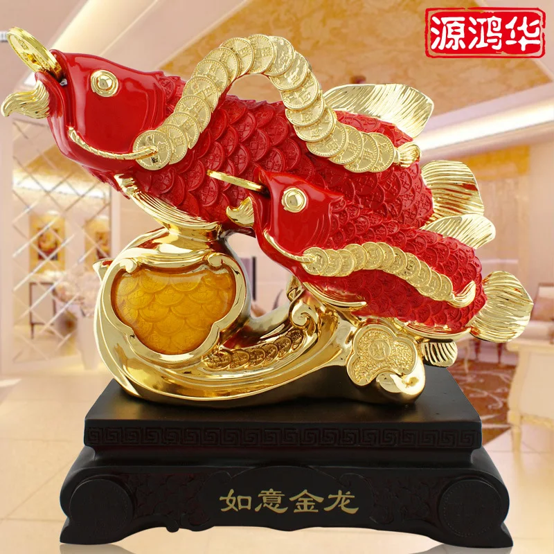 Source Honghua wishful resin ornaments wholesale new living room furniture, ornaments Arowana gift shop furnishings