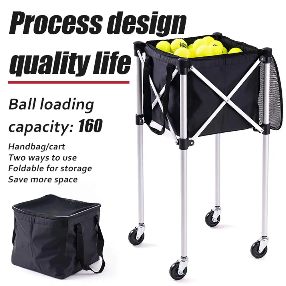 Lightweight Tennis Ball Hopper Basket Portable Tennis Ball Cart