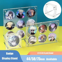 44/58/75mm Acrylic Badge Display Stand Goods Tray Porous Badge Storage Organizer Beautification Display Box for Office Room