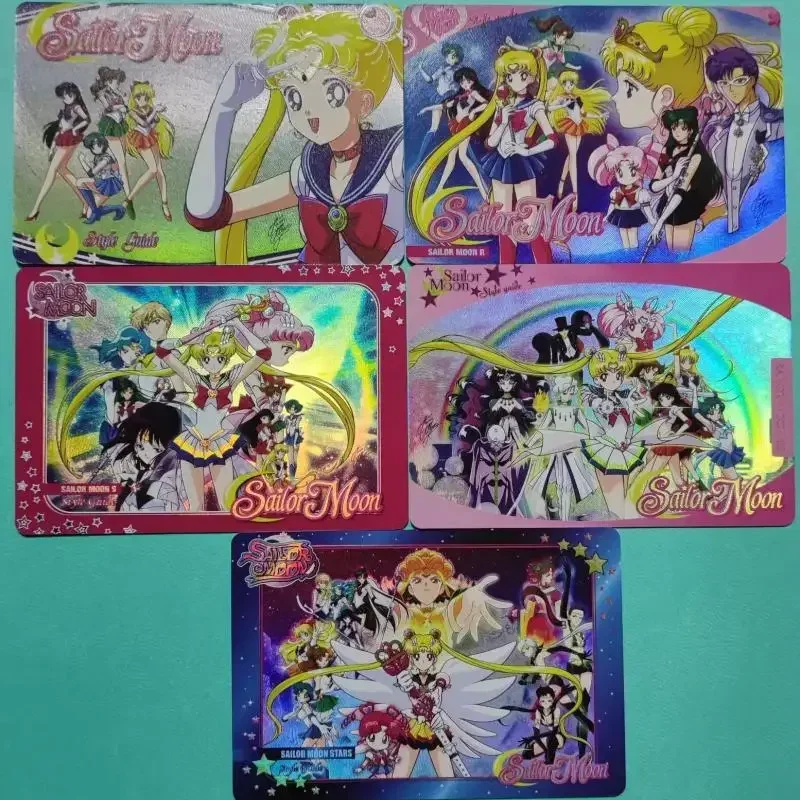 5Pcs/set Sailor Moon Sailor Jupiter Tsukino Usagi Self Made Anime Game Characters Classic Series Color Flash Collection Card Toy