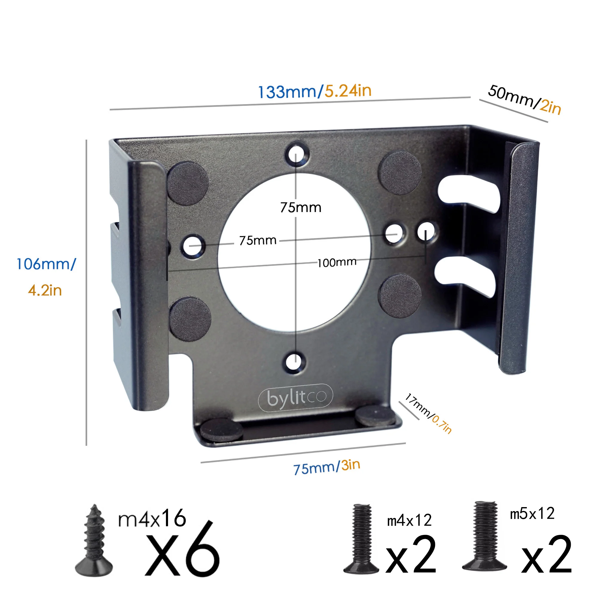 Bylitco 2024 New Mac mini M4 /M4 Pro Mount,Under Desk or behind the monitor,All Metal,Soft Padding