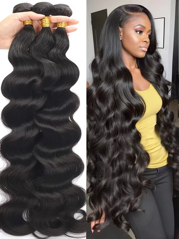 

Body Wave Bundles 100% Human Hair 10-32" Brazilian Raw 100% Unprocessed Raw Virgin Human Hair Wavy 1/3/4 Bundles