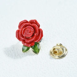 ICEY Luxury Designer Brand Stylish Enamel Rose Flower Brooches For Men Women Metal badge Jewelry Clothes Pin Accessories Party