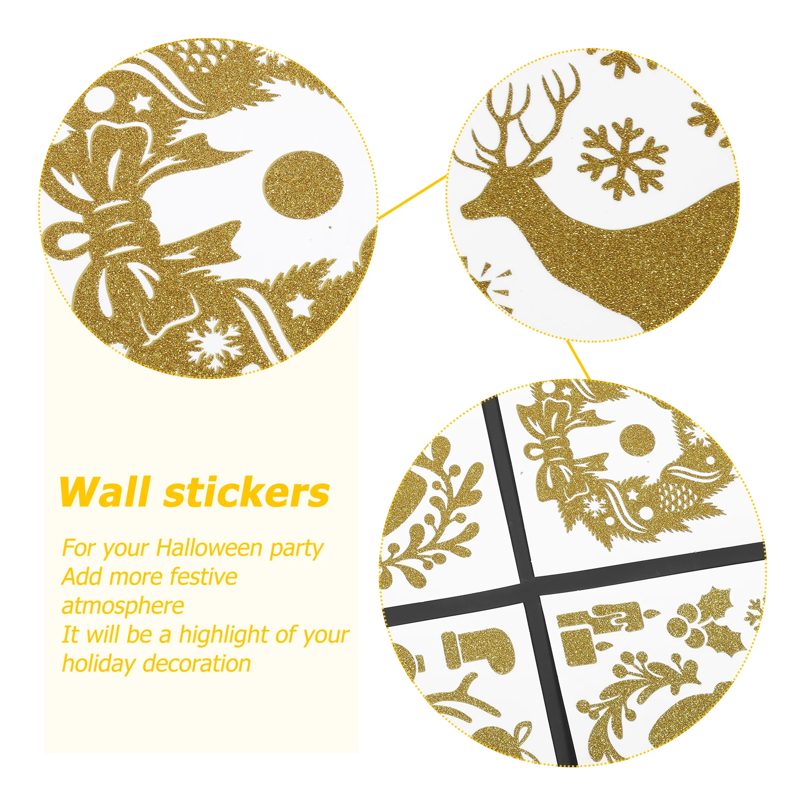 9 Sheets Christmas Decoration Static Stickers DIY Xmas Theme Decals Window Wall Adhesive Peel Stick Ornament Glass Party