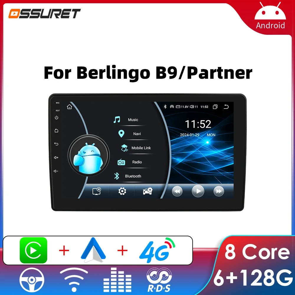 Android Car Radio Player for Citroen Berlingo B9 Peugeot Partner 2008 - 2019 Car Stereo GPS Carplay 8581 Intelligent Multimedia