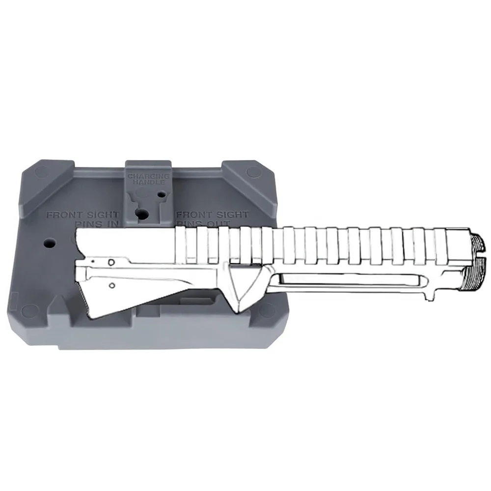 AR 15 Armorers Bench Block Gray Plastic Rifle Reassemble Assembly Repair Tool Pedestal view 5