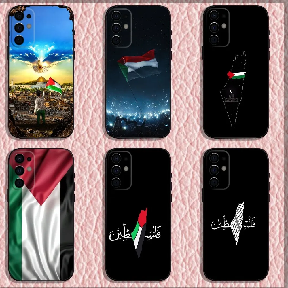 P-Palestine-es-F-Flag MAP Phone Case For Samsung S24,S21,S22,S23,S30,Ultra,S20,Plus,Fe,Lite,Note,10,9,5G Black Soft Shell